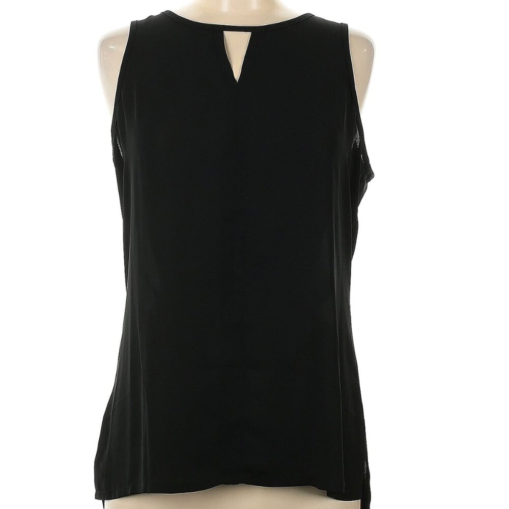 Express Keyhole Neck Black Sleeveless Blouse